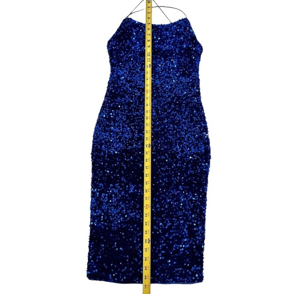 LOVE & LEMONADE Round Neck Strap Sleeveless Slim Fit Sequin Party Dress … - Picture 9 of 17